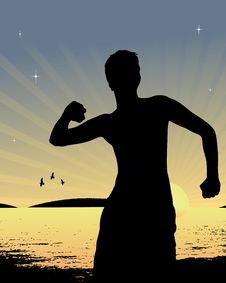 Summer Sunset Silhouette Stock Photo Summer Sunset Silhouette Stock Photo
