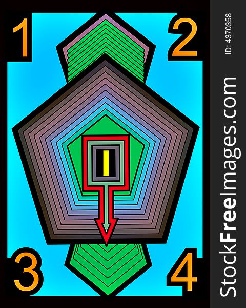 Great creative abstract colored bright saturated symbolic image of the device with the countdown time, and with orange numerals 1 2 3 4 on black blue background. Great creative abstract colored bright saturated symbolic image of the device with the countdown time, and with orange numerals 1 2 3 4 on black blue background.