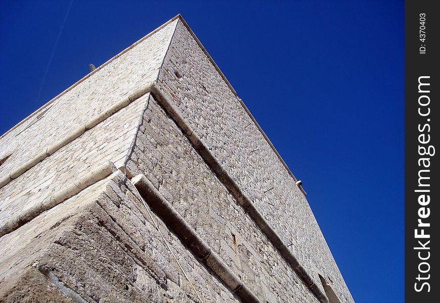 Detail of Dubrovnik old town walls