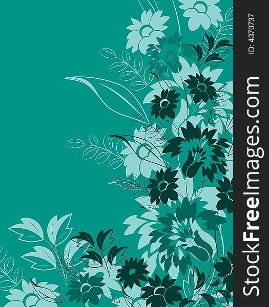 Abstract floral background. A vector format is added. Suits well for a postcard or background