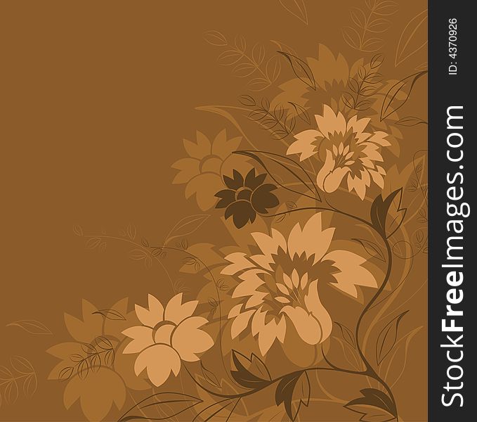 Abstract floral background. A vector format is added. Suits well for a postcard or background