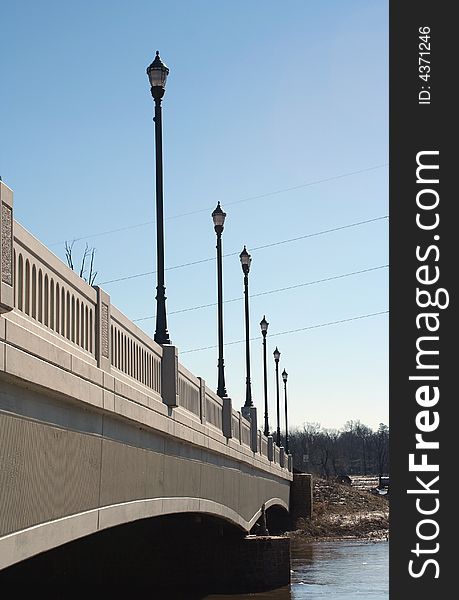 Bridge Lightposts Over A River