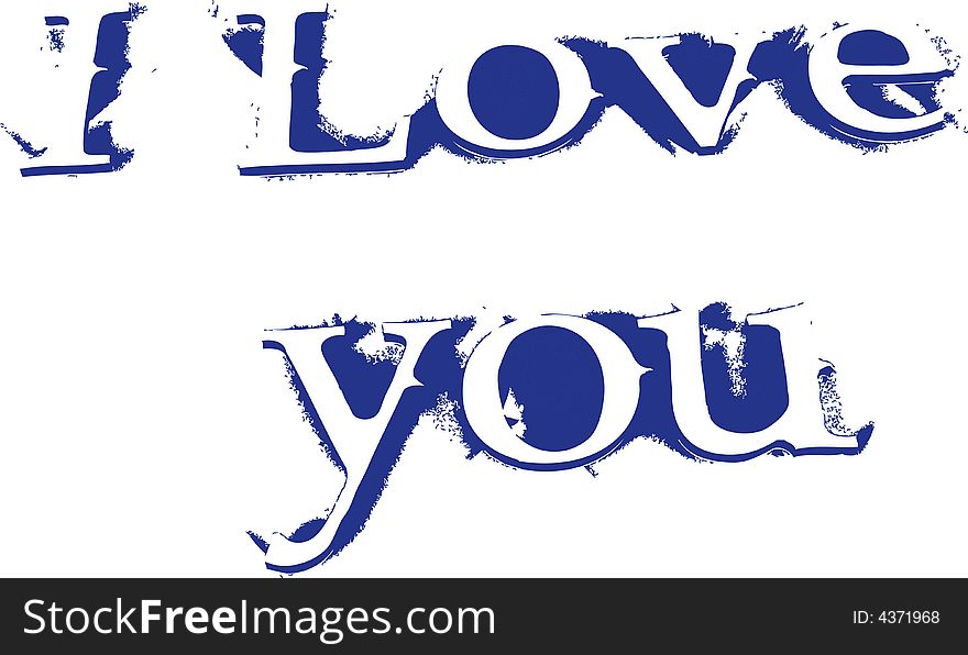 Expression of feelings by words; white letters on a white background, the contour of letters is allocated by dark blue color. Expression of feelings by words; white letters on a white background, the contour of letters is allocated by dark blue color