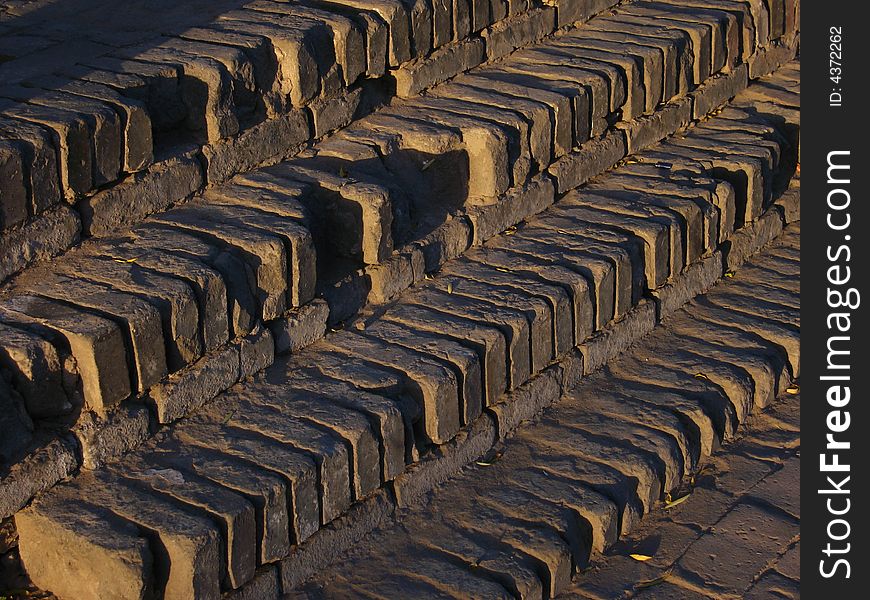 Step of brick, disrepair, Architecture, texture and pattern, North of china, Yulin, Shannxi, China