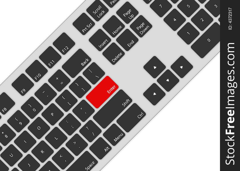 Illustration of a professional computer keyboard on white background