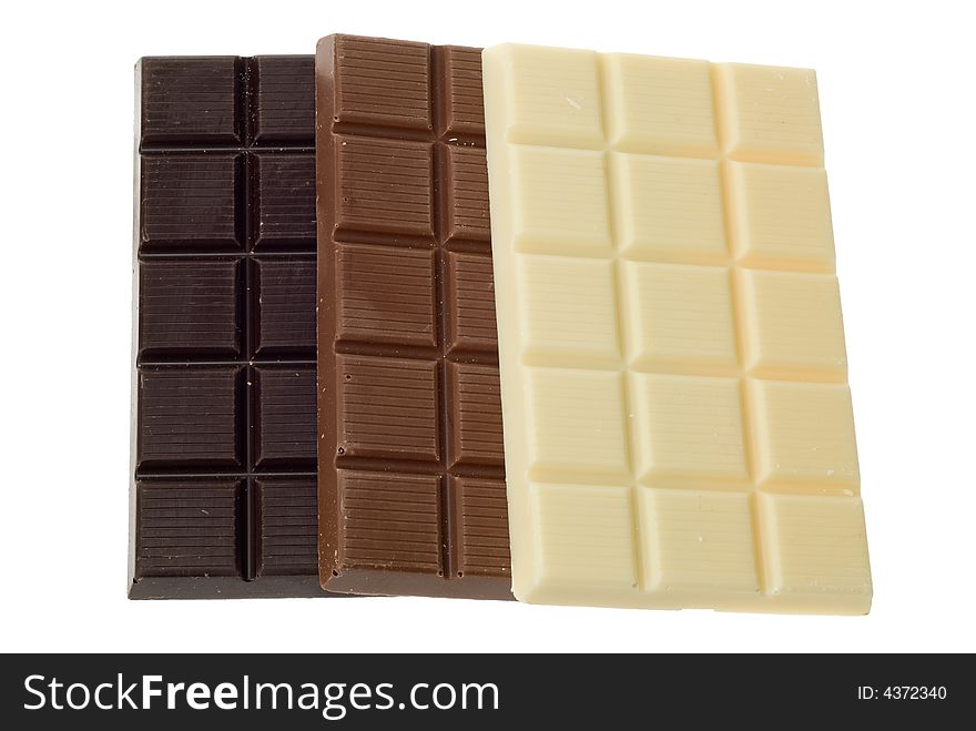 Delicious chocolate isolated on a white background