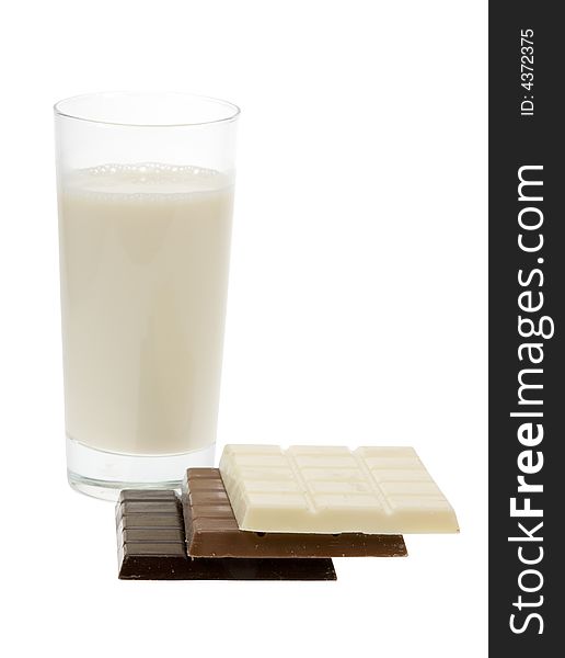 Delicious chocolate isolated on a white background