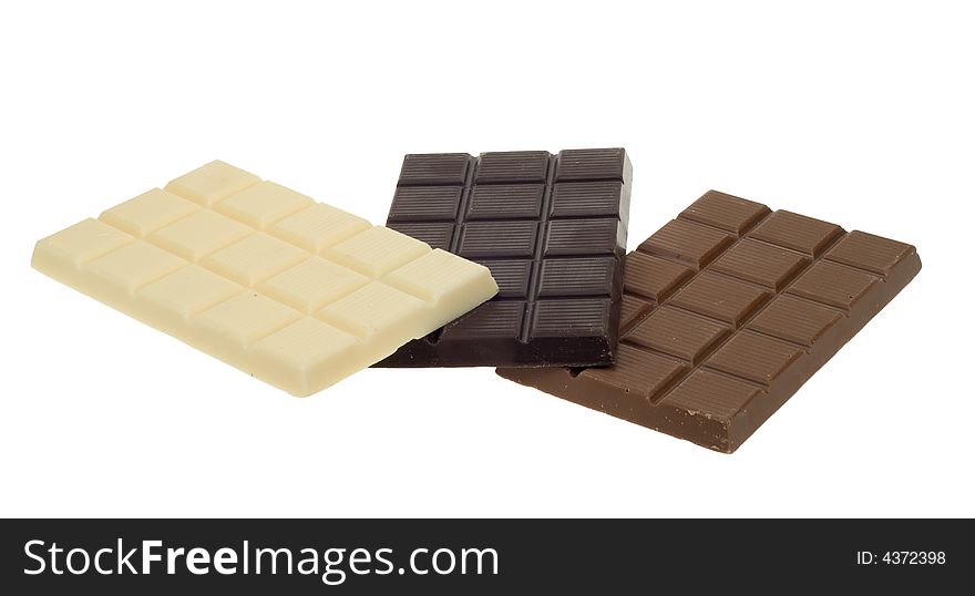 Delicious chocolate isolated on a white background