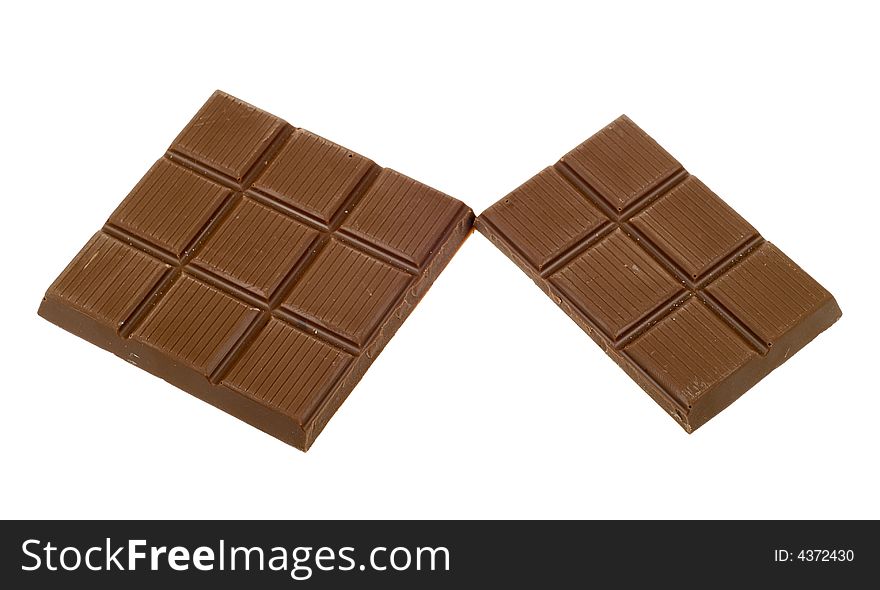 Delicious chocolate isolated on a white background