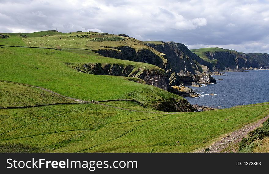 Dangerous cliffs in the east off scotland