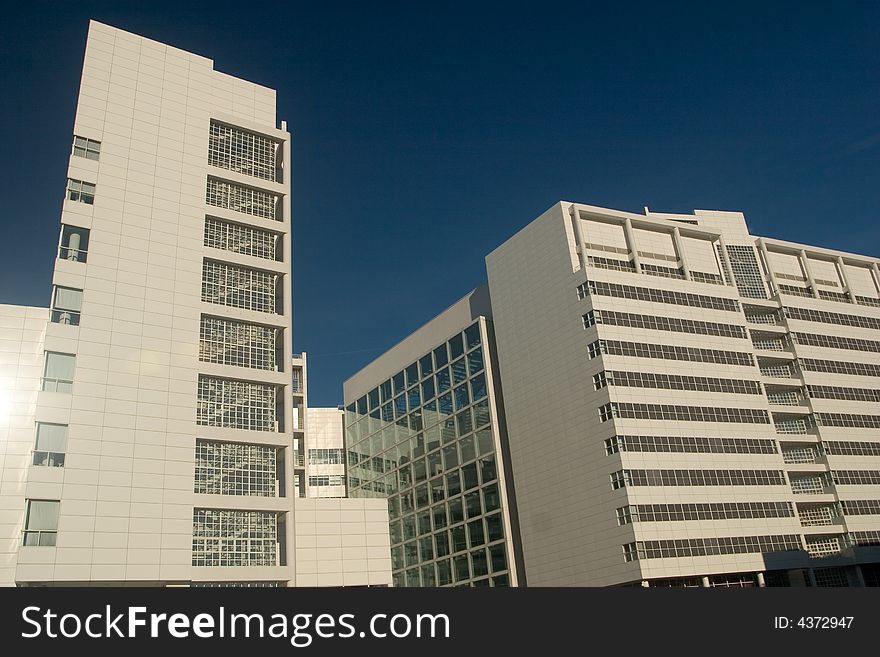 Exterior view of the `AtriumÂ´, which is The HagueÂ´s city hall. Exterior view of the `AtriumÂ´, which is The HagueÂ´s city hall