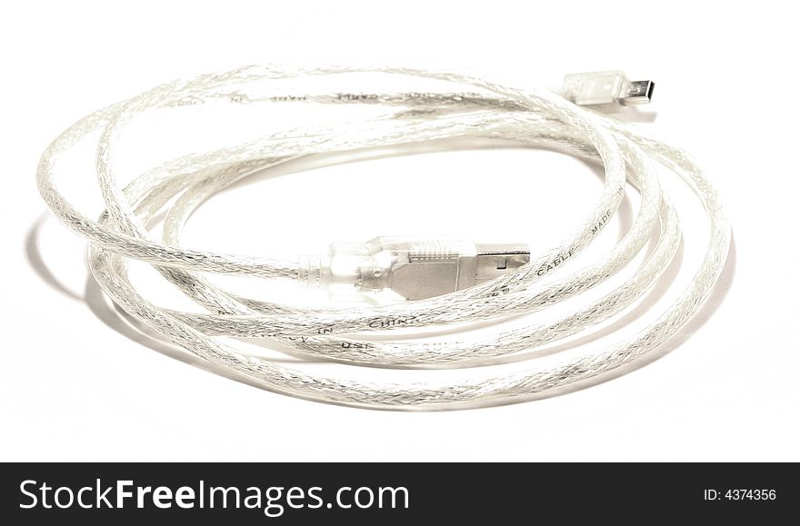 Usb wire isolated on white background