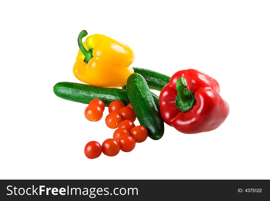 Set of vegetables isolated on a white background