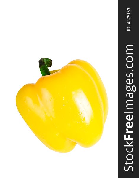 Yellow tasty pepper isolated on a white background