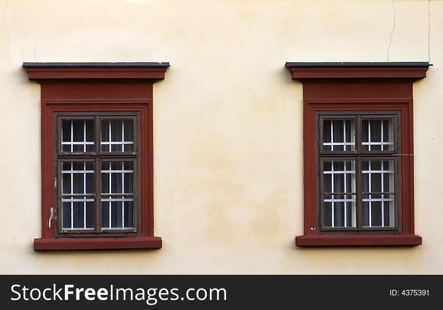 The windows against a wall