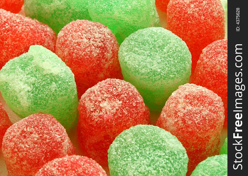Background formed by a macro on sugar coated jujubes