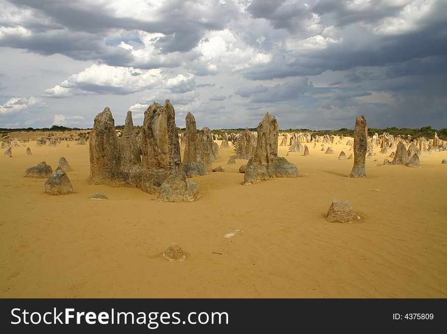 Wide angle shot of a land feature termitesiÌ in Australia. Wide angle shot of a land feature termitesiÌ in Australia.