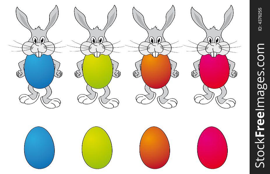 Easter Egg Bunny Background vector illustration