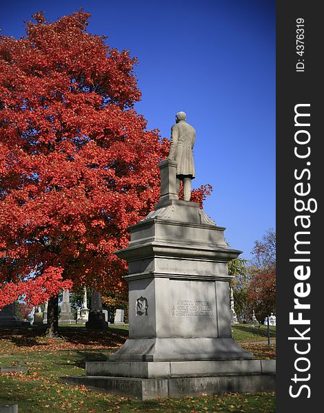 A local Nashville Cemetery in Mid Autumn. A local Nashville Cemetery in Mid Autumn