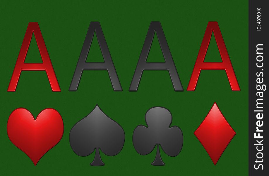 Illustration of isolated aces signs