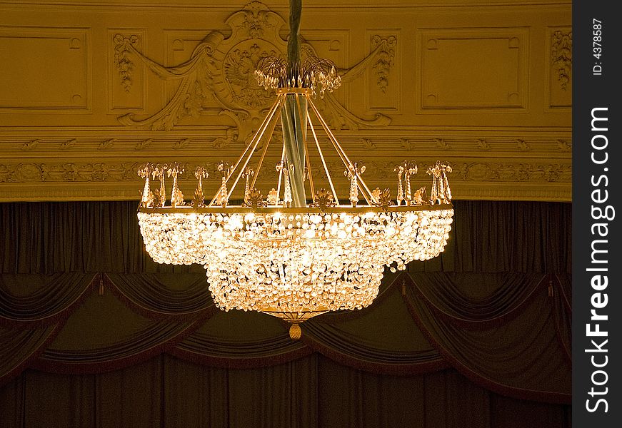 Theater of drama in Russia. Chandelier.