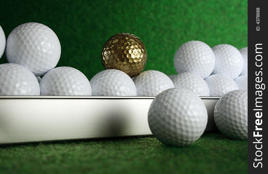 Golden golfball for the really great shots. Golden golfball for the really great shots