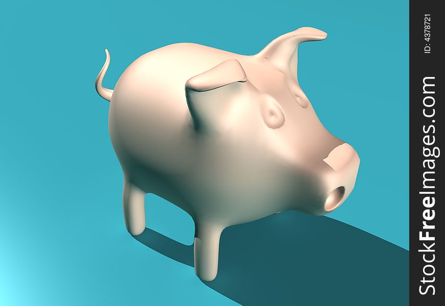 A ceramic, pig shaped, money box
