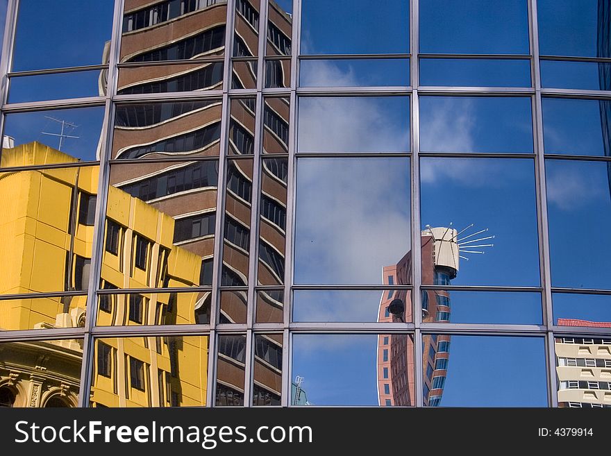 Building reflections in Wellington, New-Zealand. Building reflections in Wellington, New-Zealand.