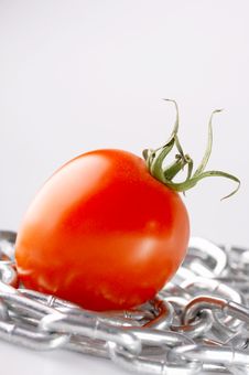 Imaginations With A Red Tomato Royalty Free Stock Photos