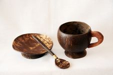 Coconut Cup And Spoon Stock Image Coconut Cup And Spoon Stock Image