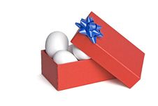 Red Box Of White Easter Eggs Royalty Free Stock Image Red Box Of White Easter Eggs Royalty Free Stock Image