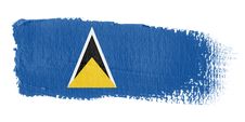 Brushstroke Flag Saint Lucia Stock Photo