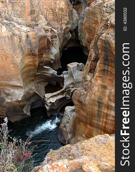 Bourke's Luck Potholes, unusual rock formations in the Blyde River Canyon (the third biggest canyon in the world)