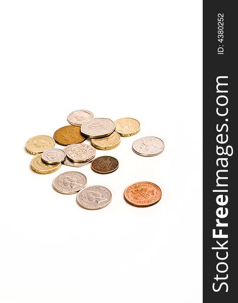 Money And Coins - White Background