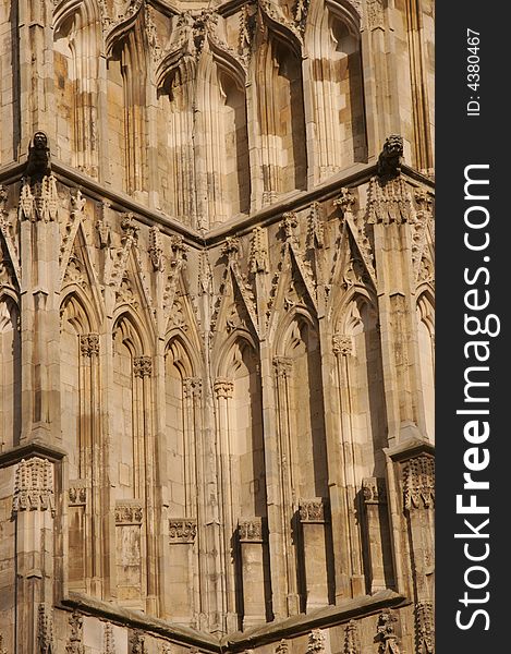 Pillars and columns of York Minster, York, England