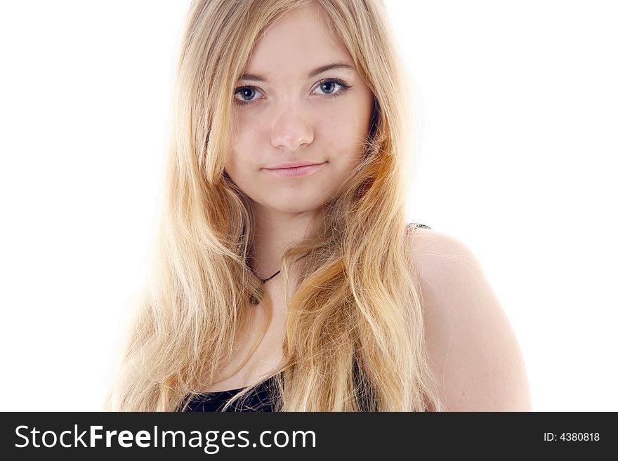 Young beautiful woman isolated on white background. Young beautiful woman isolated on white background