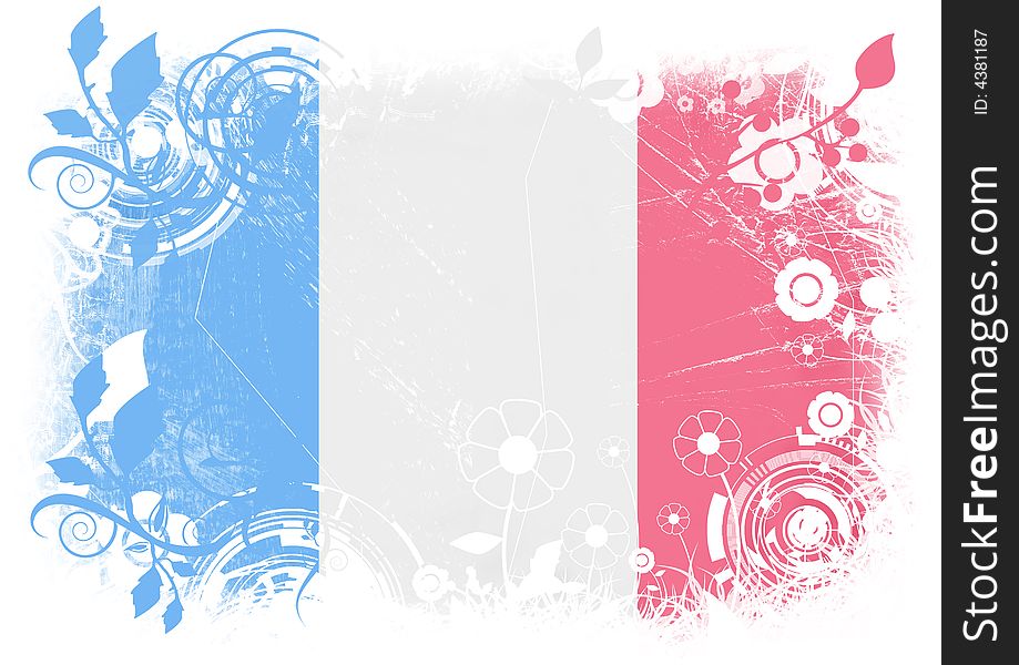 Modern flag of France in colors