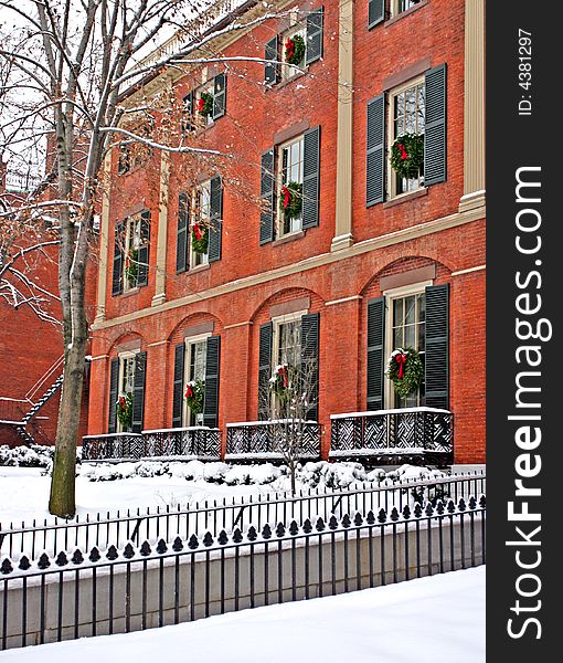 Stock image of a snowing winter at Boston, Massachusetts, USA. Stock image of a snowing winter at Boston, Massachusetts, USA