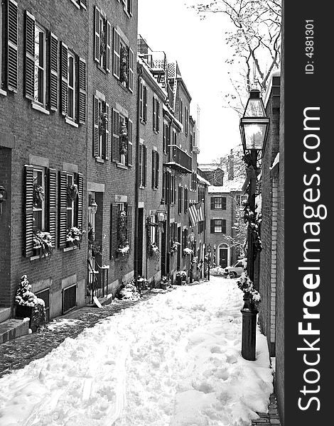 Stock image of a snowing winter at Boston, Massachusetts, USA. Stock image of a snowing winter at Boston, Massachusetts, USA