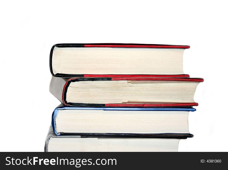 Stack of books isolated on white background