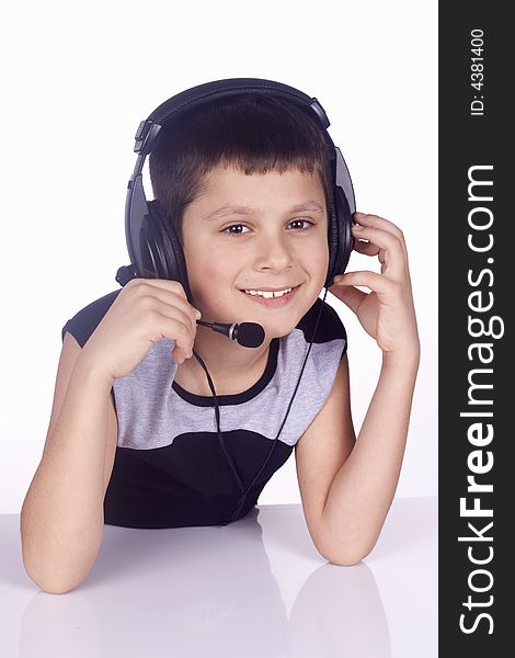 Young Boy And Headset