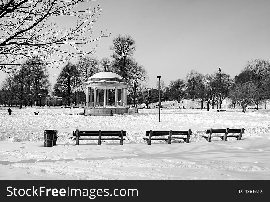 Stock image of a snowing winter at Boston, Massachusetts, USA. Stock image of a snowing winter at Boston, Massachusetts, USA