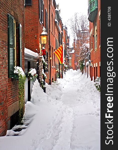 Stock image of a snowing winter at Boston, Massachusetts, USA. Stock image of a snowing winter at Boston, Massachusetts, USA