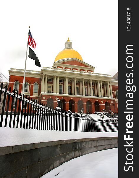 Stock image of a snowing winter at Boston, Massachusetts, USA. Stock image of a snowing winter at Boston, Massachusetts, USA