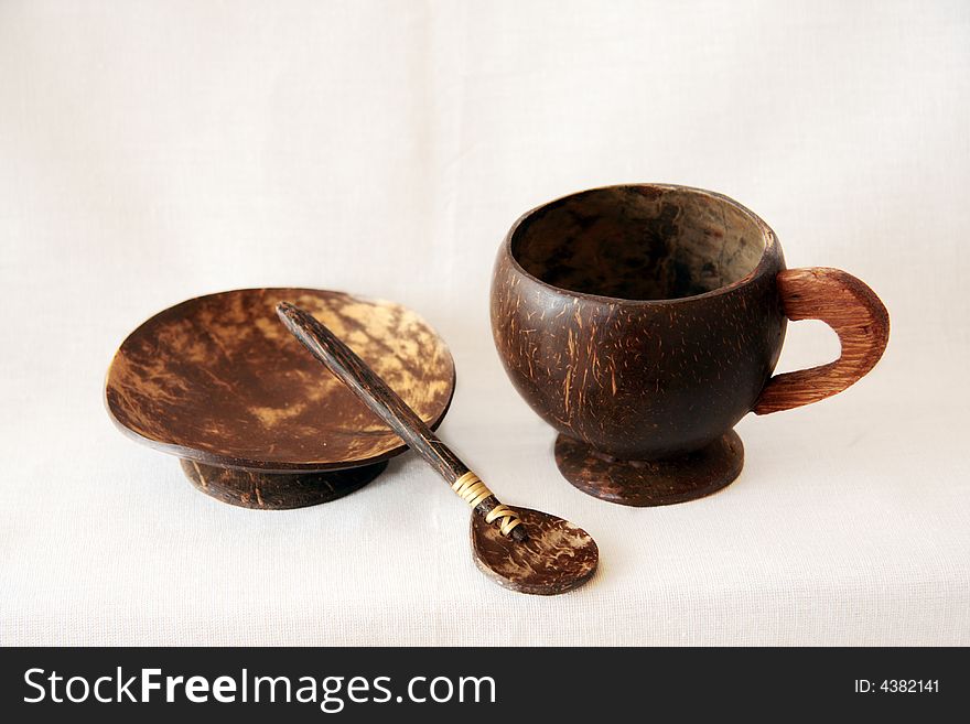 Coconut cup and spoon