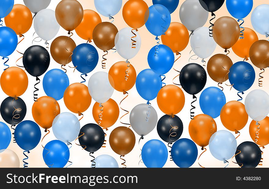 Background of various colorful party balloons