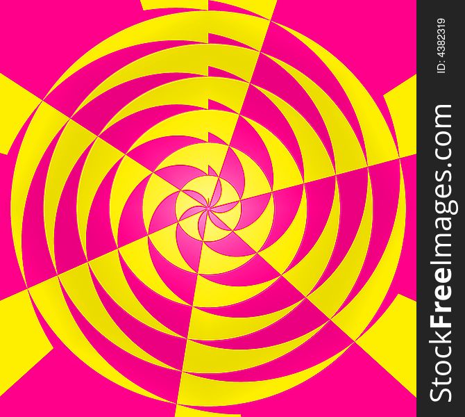 Pink And Yellow Radial Abstract Background