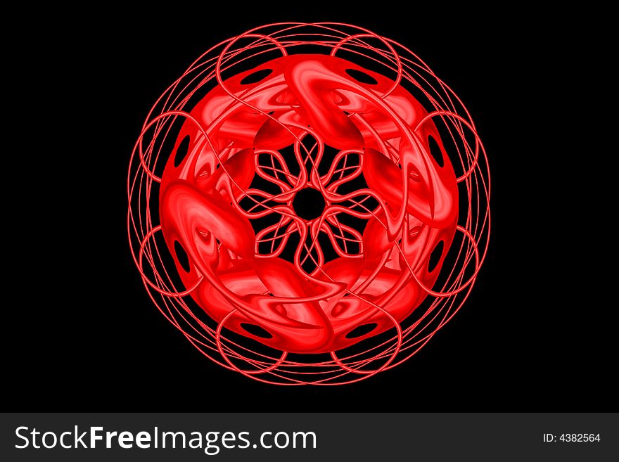 Abstract Red Pendant Digital Art