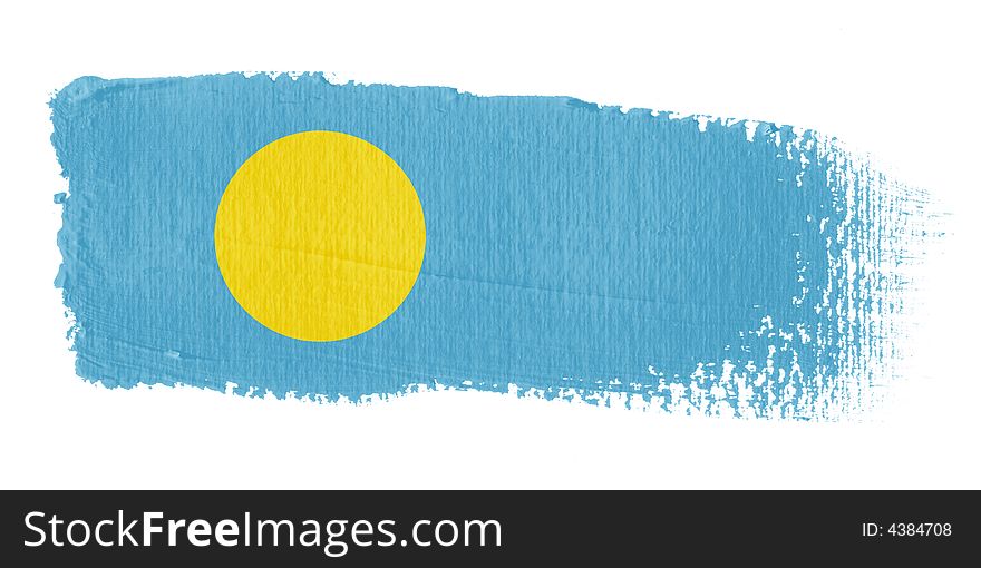 Brushstroke Flag Palau