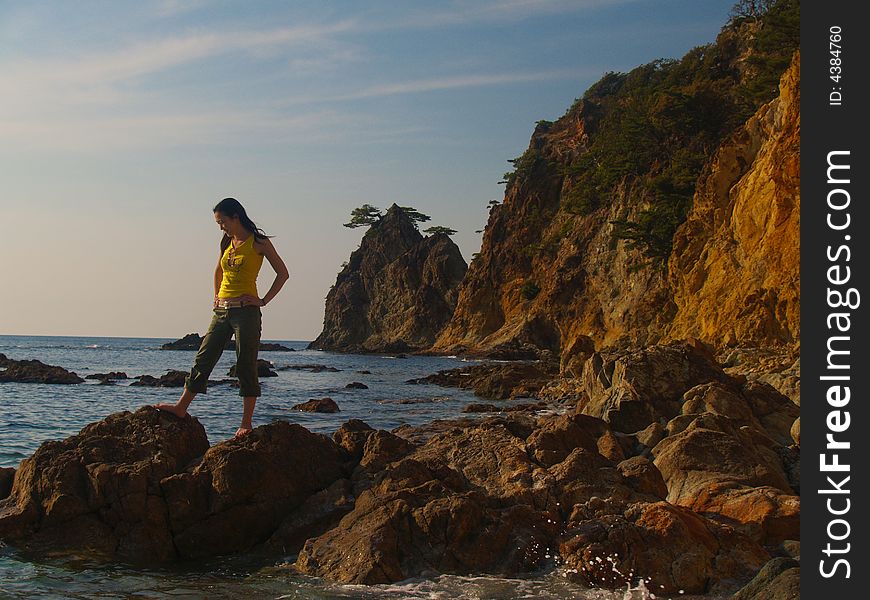 Cliff beach in Izu peninsula, Japan. Cliff beach in Izu peninsula, Japan.